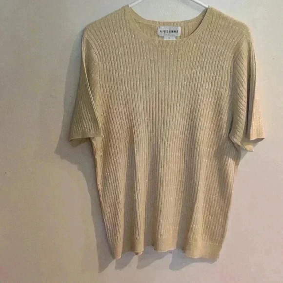 Women's Alfred Dunner Gold shimmer‎ Silk blend short sleeve top size Xlarge - Picture 1 of 4